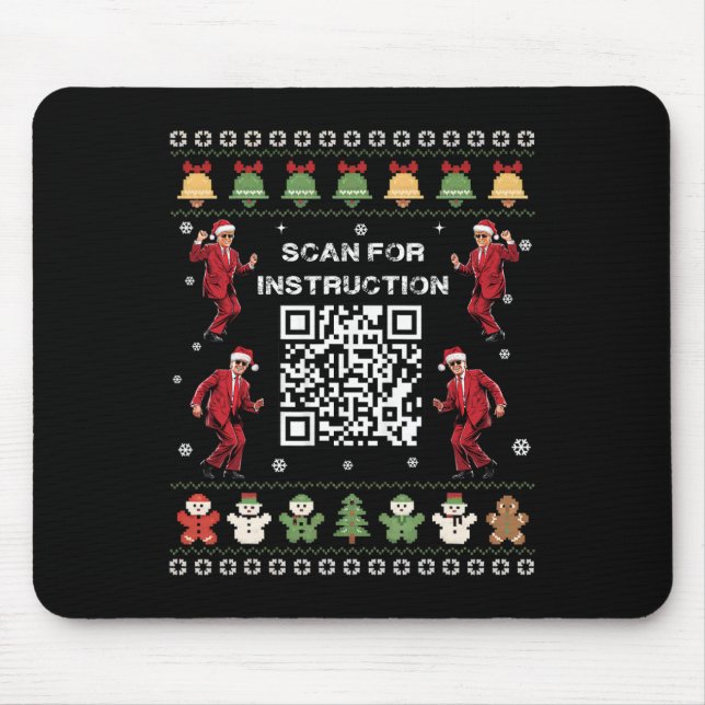 Qr Trump Dance Code President Scan For Instruction Mouse Pad (Front)