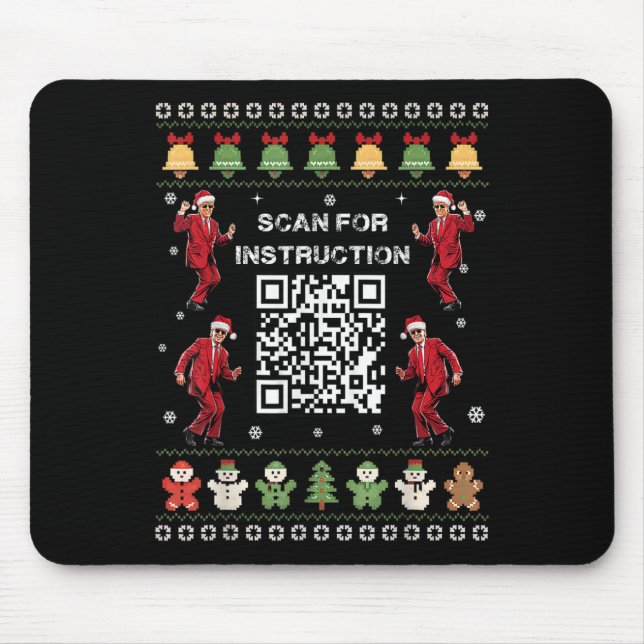 Qr Trump Dance Code President Scan For Instruction Mouse Pad (Front)