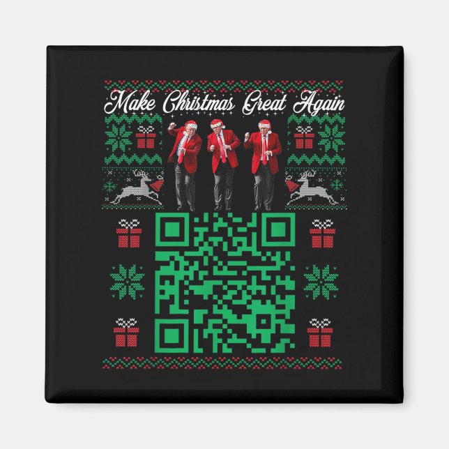 Qr Trump Dance Code Santa Trump Make Christmas Gre Magnet (Front)