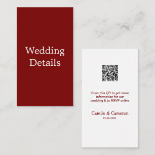 QR WEDDING WEBSITE add photoname date black white Enclosure Card