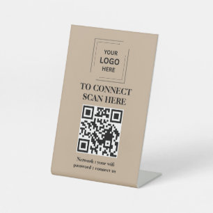 QR WiFi Tabletop Scan Connect Sign