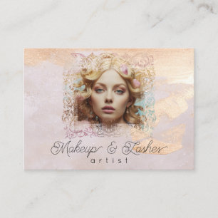 *~* QR Women Girly Beige Peach Pastel Business Card