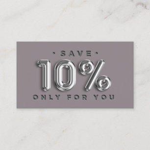 QRCODE 10%OFF Discount Online Shop Silver Grey Business Card