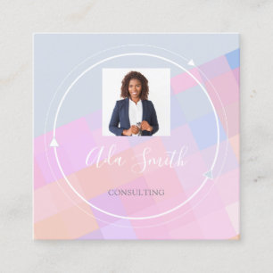 QRCode Logo Custom Custom Photo Consulting Finance Square Business Card