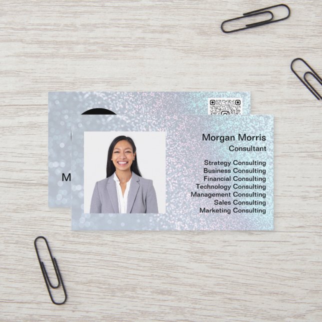 QRCode Logo Photo Professional Company Corporate Business Card (Front/Back In Situ)