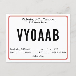 QSL Card Retro Rounded Border