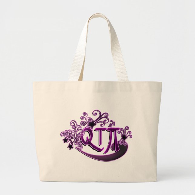 QTPi Phonetic Cutie Pie ie Pretty Girl Large Tote Bag (Front)