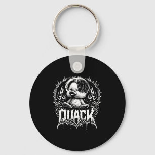 Quack funny metal duck dark humour animal meme key ring