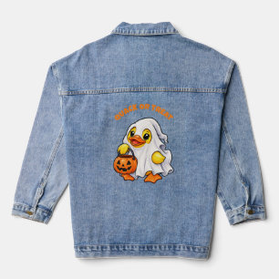 Quack or Treat Ghost Rubber Duck Halloween Denim Jacket