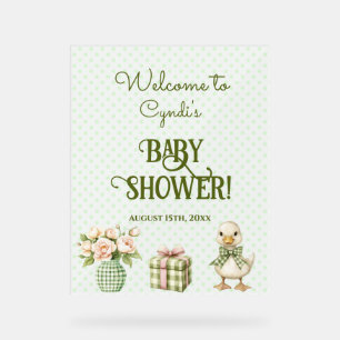 Quack! Quack! Says the Duck Acrylic Baby Shower Sign