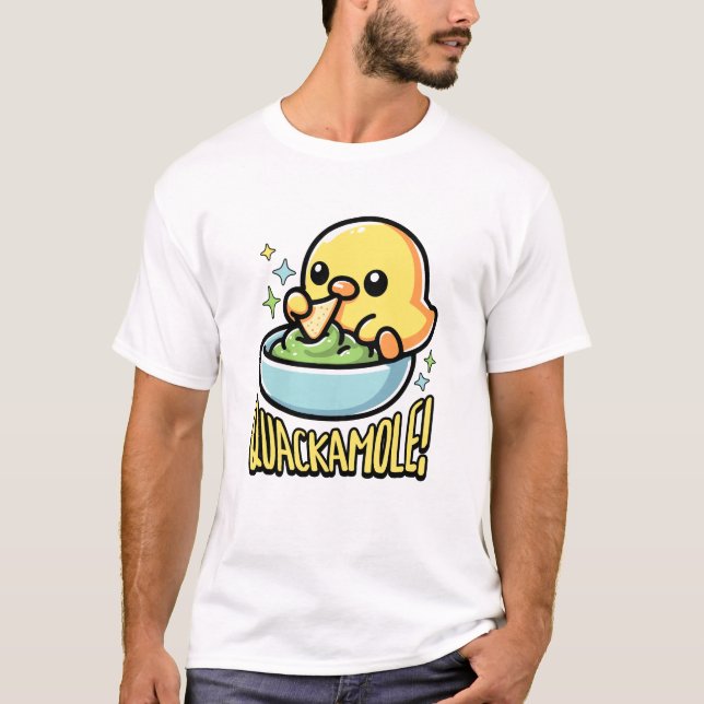 Quackamole! Cute Guacamole Duck Pun T-Shirt (Front)