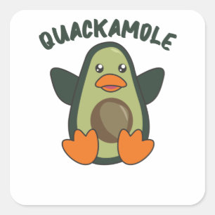 Quackamole Sweet Avocado Duck Pun Avocados Square Sticker