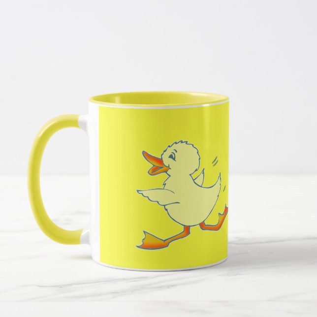 Quackers bright yellow duck mug (Left)