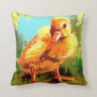 Quackers Yellow Fuzzy Duckling Pillow