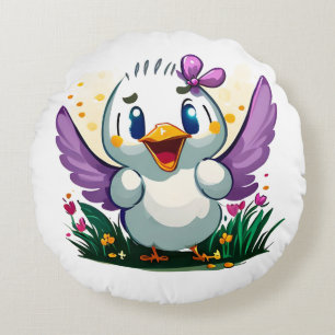 Quackin' Cute Round Cushion