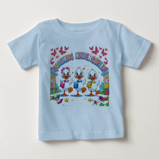 "Quacking Kindergarten – Cute Duck Back-to-School  Baby T-Shirt (Front)