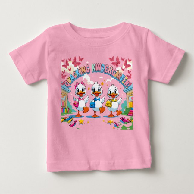 "Quacking Kindergarten – Cute Duck Back-to-School  Baby T-Shirt (Front)