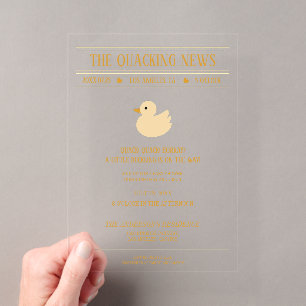 Quacking News Duck Baby Shower Invitation