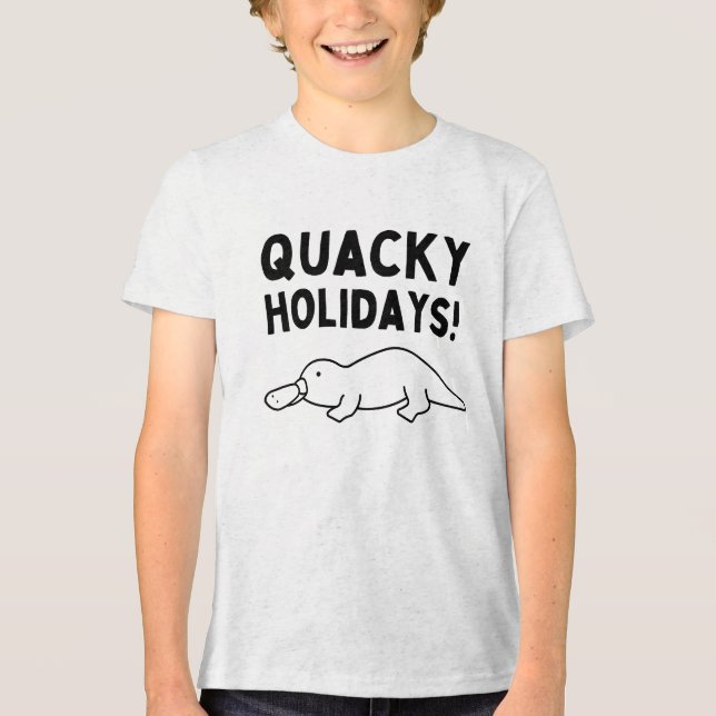 Quacky Holidays Platypus T-Shirt Tri-Blend Shirt (Front)
