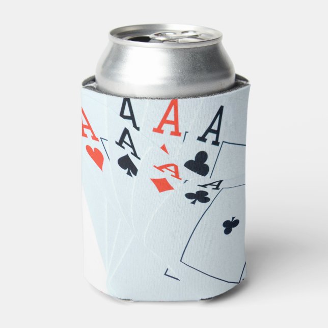 Quad Aces Poker Cards Pattern, Can Cooler (Can Front)