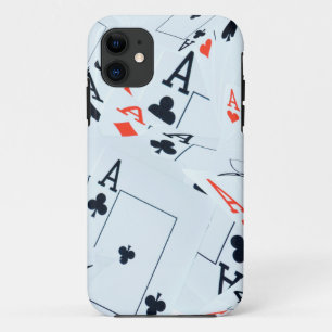 Quad Aces Poker Cards Pattern, iPhone 11 Case