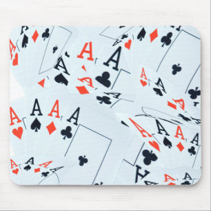 Quad Aces Poker Cards Pattern, Mouse Pad