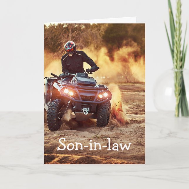 Quad ATV Off-Road Vehicle Birthday Son-in-law Card (Front)