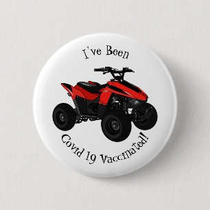 Quad bike atv cartoon illustration 6 cm round badge