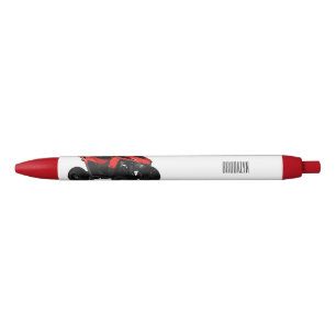 Quad bike atv cartoon illustration black ink pen