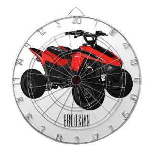 Quad bike atv cartoon illustration  dartboard