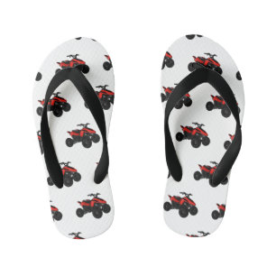 Quad bike atv cartoon illustration  kid's jandals