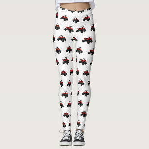 Quad bike atv cartoon illustration leggings