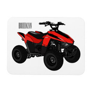 Quad bike atv cartoon illustration magnet