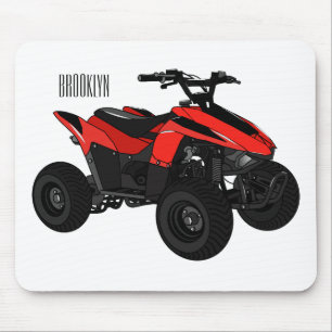 Quad bike atv cartoon illustration mouse pad