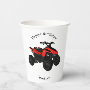 Quad bike atv cartoon illustration paper cups