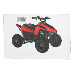 Quad bike atv cartoon illustration pillowcase