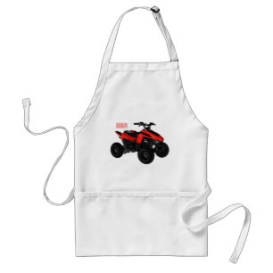 Quad bike atv cartoon illustration standard apron
