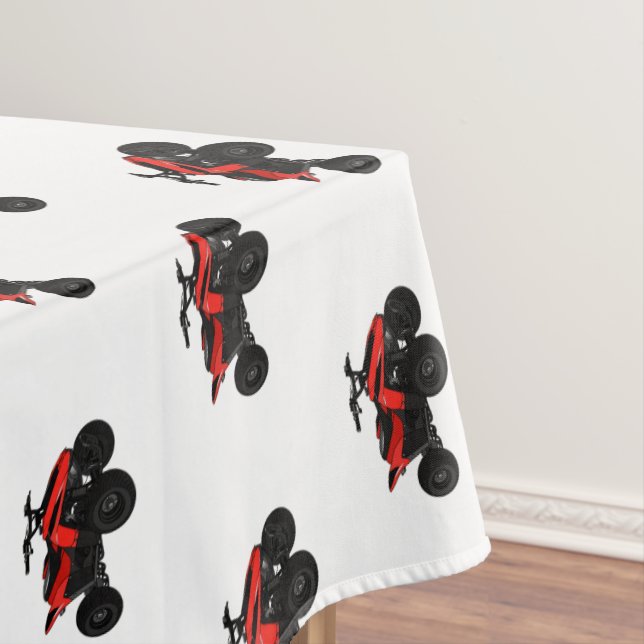 Quad bike atv cartoon illustration  tablecloth (In Situ)