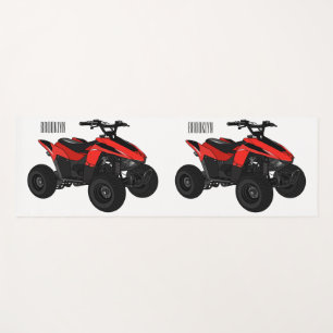 Quad bike atv cartoon illustration yoga mat
