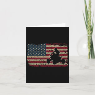 Quad Biker America Flag Gift I Atv Four Wheeler Qu Card
