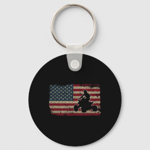 Quad Biker America Flag Gift I Atv Four Wheeler Qu Key Ring