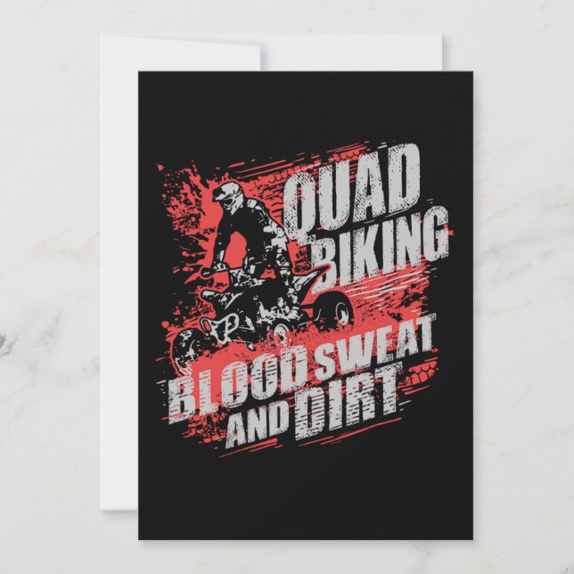 Quad Biking Blood Sweat and Dirt Invitation (Front)