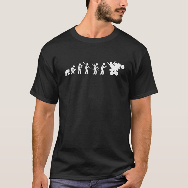Quad Evolution Four Wheeling ATV 4 Wheeler  T-Shirt (Front)