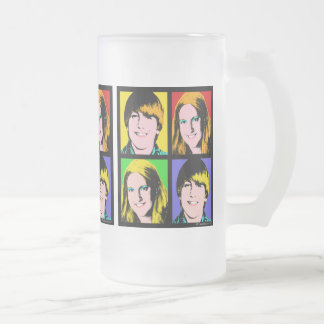 Quad Pop Art Photo Custom Request Frosted Glass Beer Mug