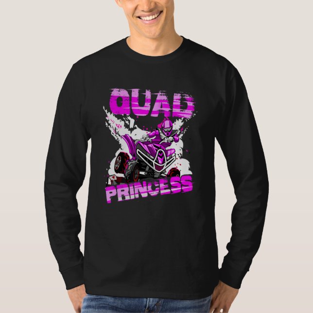 Quad Princess ATV 4 Wheeler Quad Offroad Mud MX Gi T-Shirt (Front)