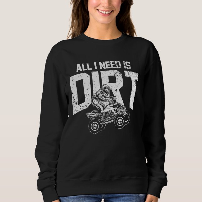 Quad Retro Quad Riding Four Wheeler Atv For Boys M Sweatshirt (Front)