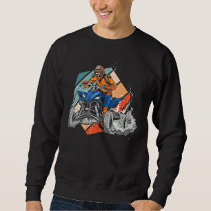 Quad Retro Quad Riding Four Wheeler Atv For Boys M Sweatshirt