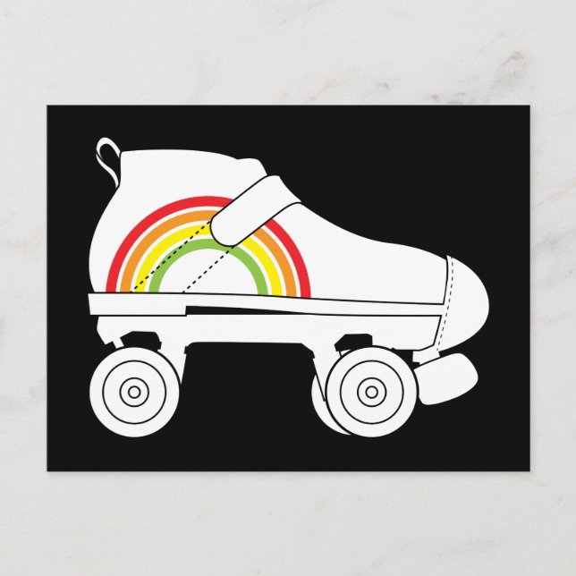 quad skate rainbow postcard (Front)