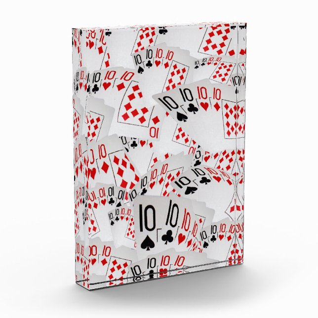 Quad Tens Poker Cards Layered,  Photo Block (Left)