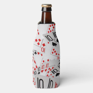 Quad Tens Poker Cards Scattered, Bottle Cooler